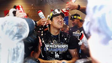 Ohtani celebró su primer título de Serie Mundial 