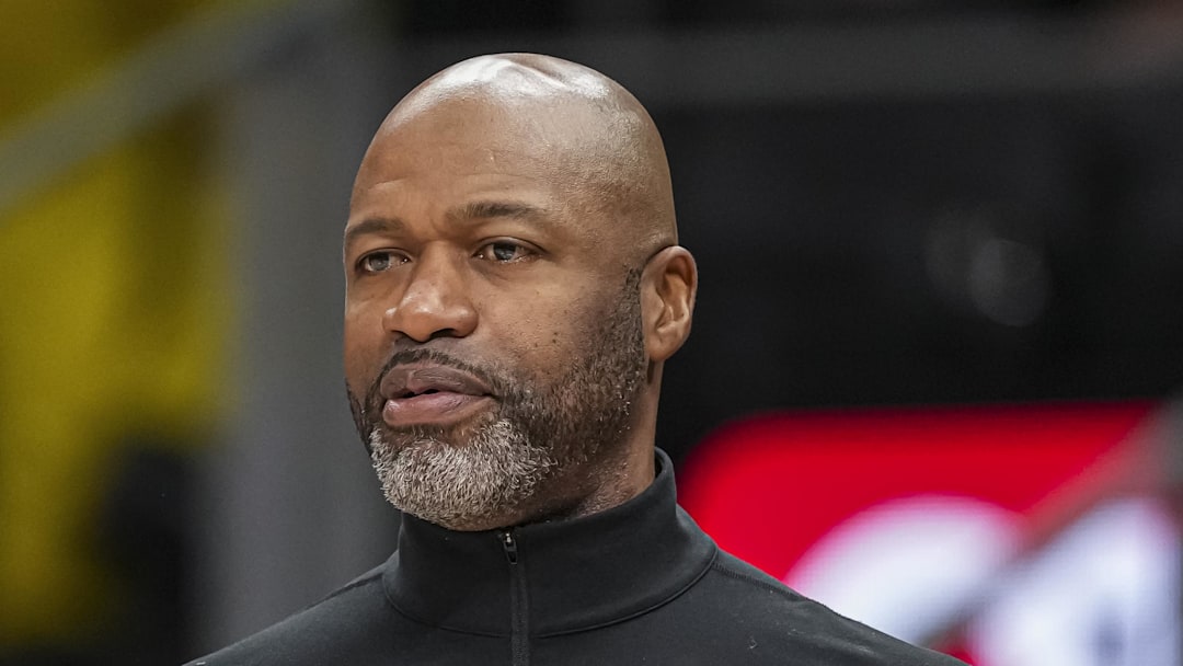 Orlando Magic head coach Jamahl Mosley on the court during the game against the Atlanta Hawks during the second half at State Farm Arena. 