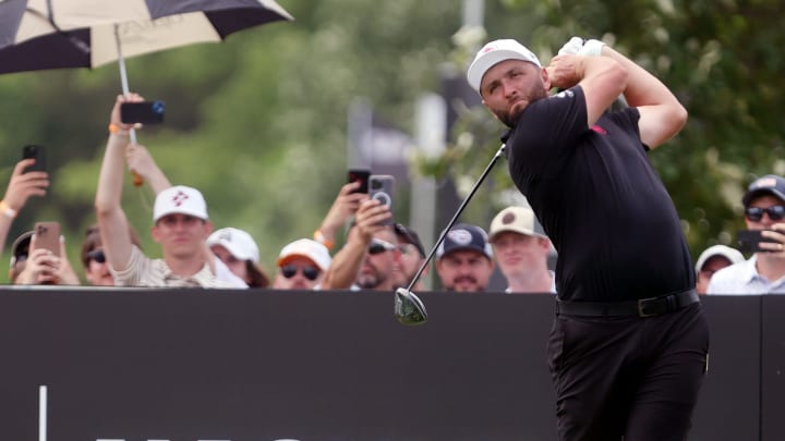 Jon Rahm, pictured at the LIV Golf Nashville event, won for the first time at LIV Golf U.K.