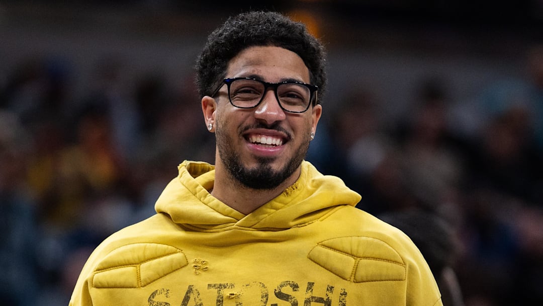 Mar 29, 2026; Indianapolis, Indiana, USA;  Indiana Pacers guard Tyrese Haliburton (0) in the second half against the Miami Heat at Gainbridge Fieldhouse. Mandatory Credit: Trevor Ruszkowski-Imagn Images