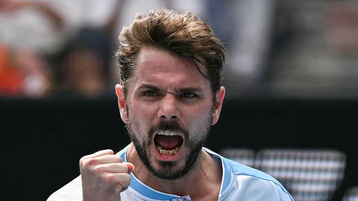 Stan Wawrinka screams at the Australian Open