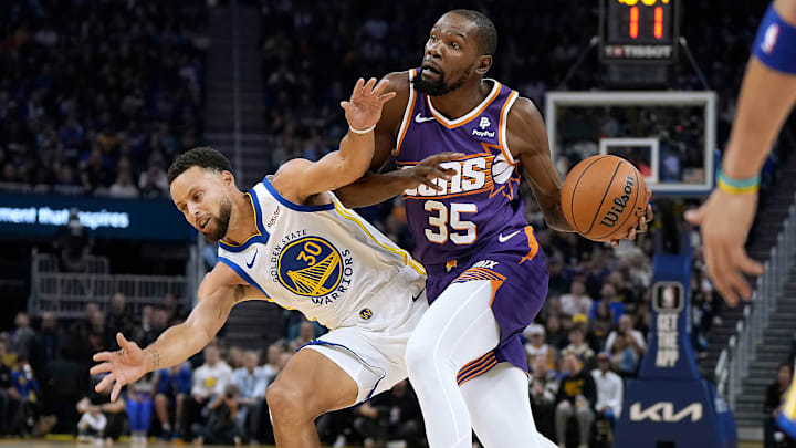 Kevin Durant, Phoenix Suns and Stephen Curry, Golden State Warriors