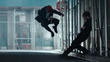 (L-R) Daredevil/Matt Murdock (Charlie Cox) and Devlin (Cillian O’Sullivan) Marvel Television's DAREDEVIL: BORN AGAIN, exclusively on Disney+. Photo courtesy of Marvel Television. © 2025 MARVEL.