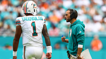 Miami Dolphins QB Tua Tagovailoa and head coach Mike McDaniel