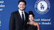 Sept. 19, 2022: Los Angeles Dodgers pitcher Alex Vesia and his wife, Kayla Vesia.