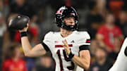 Sep 5, 2025; College Park, Maryland, USA; Northern Illinois Huskies quarterback Josh Holst