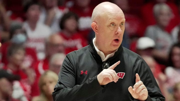 Wisconsin head volleyball coach Kelly Sheffield is shown during their match Tuesday, September 10, 2024 at the UW Field House in Madison, Wisconsin. Wisconsin beat UW-Milwaukee in straight sets.