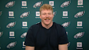 Philadelphia Eagles center Cam Jurgens on April 21, 2025.