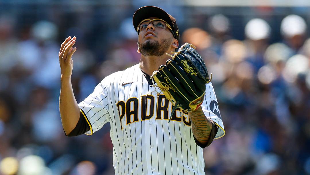 Aug 12, 2026; San Diego, California, USA; San Diego Padres relief pitcher (72) celebrates walking off the field during the fifth inning against the Milwaukee Brewers at Petco Park. Mandatory Credit: David Frerker-Imagn Images Aug 12, 2026; San Diego, California, USA; San Diego Padres relief pitcher (72) celebrates walking off the field during the fifth inning against the Milwaukee Brewers at Petco Park. Mandatory Credit: David Frerker-Imagn Images