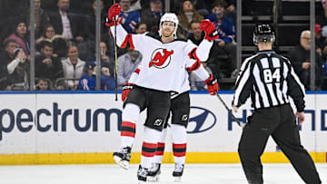 New Jersey Devils defenseman Dougie Hamilton (7). Mandatory Credit: Dennis Schneidler-Imagn Images