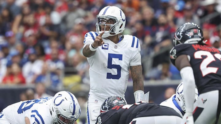 Anthony Richardson during the Colts' 23–20 loss to the Texans on Oct. 27, 2024.