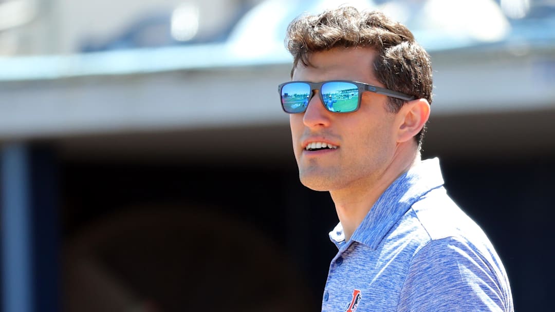 Mar 7, 2019; Port Charlotte, FL, USA; Tampa Bay Rays senior vice president of baseball operations Chaim Bloom looks on before a game against the Toronto Blue Jays at Charlotte Sports Park. Mandatory Credit: Kim Klement-Imagn Images Mar 7, 2019; Port Charlotte, FL, USA; Tampa Bay Rays senior vice president of baseball operations Chaim Bloom looks on before a game against the Toronto Blue Jays at Charlotte Sports Park. Mandatory Credit: Kim Klement-Imagn Images