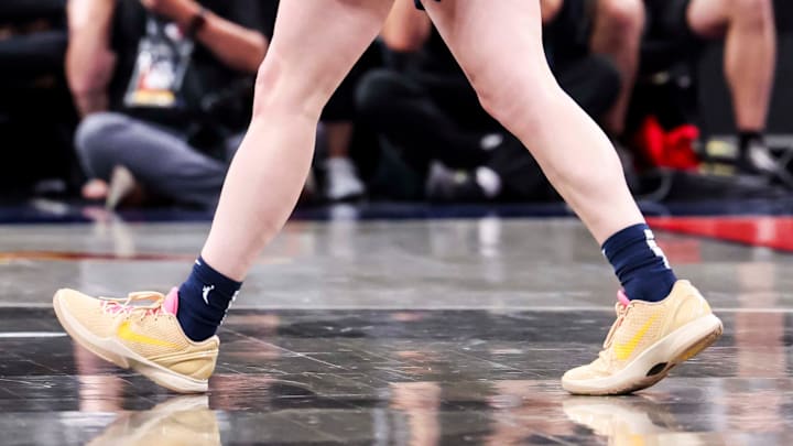 Indiana Fever guard Caitlin Clark debuted the Nike Kobe 6 "The Bellas" in her return from injury. Indiana Fever guard Caitlin Clark debuted the Nike Kobe 6 "The Bellas" in her return from injury.