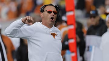 Sep 7, 2024; Ann Arbor, Michigan, USA; Texas Longhorns head coach Steve Sarkisian on the sideline in the second half against the Michigan Wolverines at Michigan Stadium. Mandatory Credit: Rick Osentoski-Imagn Images