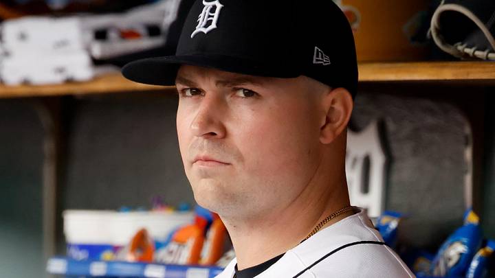 Apr 12, 2026; Detroit, Michigan, USA;  Detroit Tigers pitcher Tarik Skubal (29) in the dugout in the third inning against the Miami Marlins at Comerica Park. Mandatory Credit: Rick Osentoski-Imagn Images