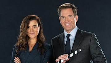L-R Cote de Pablo as Ziva David and Michael Weatherly as Tony Dinozzo for NCIS: Tony & Ziva Season 1, streaming on Paramount+. 