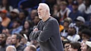 San Antonio Spurs head coach Gregg Popovich watches his team play against the Oklahoma City Thunder.