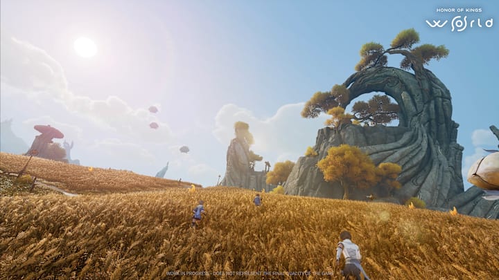 Honor of Kings: World screenshot of golden wheat fields.