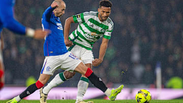 Hampden Park, Glasgow, Scotland; Premier Sports Cup Football Final, Celtic versus Rangers; Vaclav Cerny of Rangers and Auston Trusty of Celtic