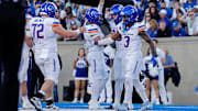 Boise State players celebrate. 