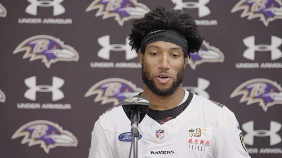 Baltimore Ravens cornerback Marlon Humphrey speaks to media on June 18, 2025. | Baltimore Ravens / Screensho