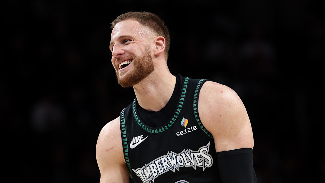 Nov 30, 2025; Minneapolis, Minnesota, USA; Minnesota Timberwolves guard Donte DiVincenzo (0) reacts during the second half against the San Antonio Spurs at Target Center. Mandatory Credit: Matt Krohn-Imagn Images Nov 30, 2025; Minneapolis, Minnesota, USA; Minnesota Timberwolves guard Donte DiVincenzo (0) reacts during the second half against the San Antonio Spurs at Target Center. Mandatory Credit: Matt Krohn-Imagn Images