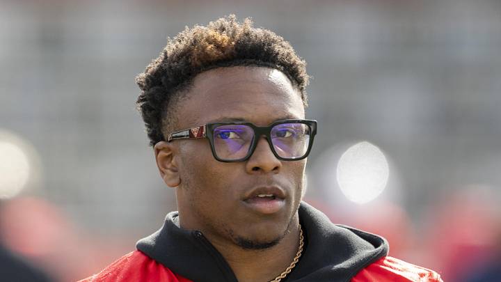 Cornerback Colton Hood of Tennessee walks the field