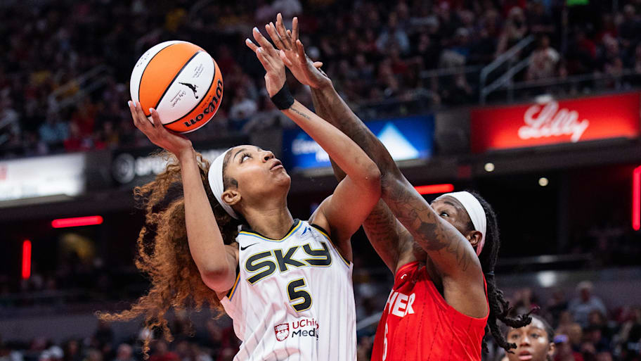 The WNBA is investigating allegations of racial slurs shouted at Chicago Sky star Angel Reese on Saturday. | Trevor Ruszkowski-Imagn Images
