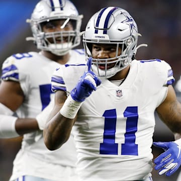 Dallas Cowboys star Micah Parsons celebrates a sack in the second quarter against the Washington Football Team