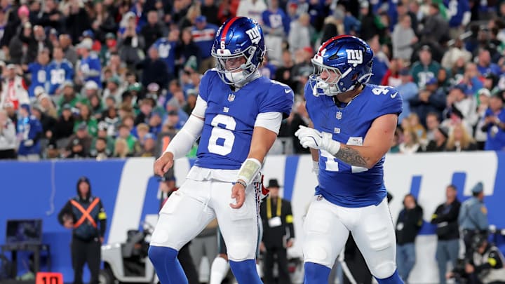 Giants quarterback Jaxson Dart (6) and running back Cam Skattebo (44) have brought a not-so-quiet swagger to New York in recent weeks. Giants quarterback Jaxson Dart (6) and running back Cam Skattebo (44) have brought a not-so-quiet swagger to New York in recent weeks.
