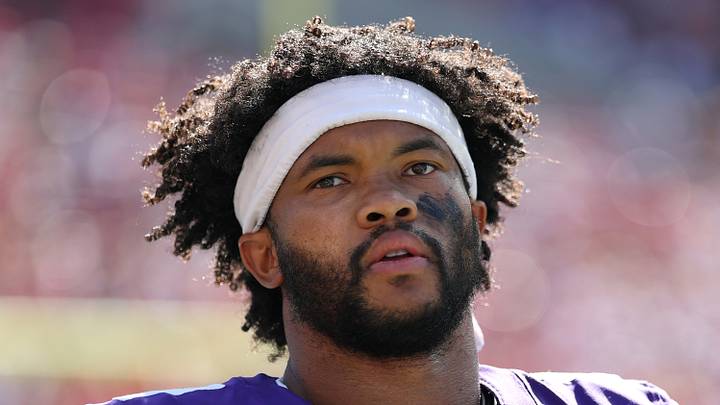 Sep 27, 2026; Tampa, Florida, USA;  Minnesota Vikings quarterback Kyler Murray (1) looks on prior to the game against the Tampa Bay Buccaneers at Raymond James Stadium.  Mandatory Credit: Matt Pendleton-Imagn Images