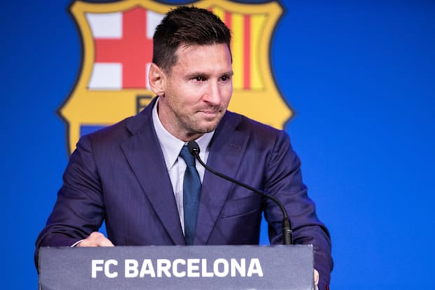 Messi's Barcelona departure was a tearful one.