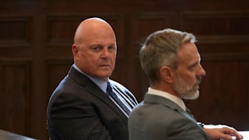ACCUSED: L-R: Michael Chiklis and Trevor White in the "Justin's Story" episode of ACCUSED airing Tuesday, Nov 12 (8:00-9:00 PM ET/PT) on FOX. © 2024 Fox Media LLC..