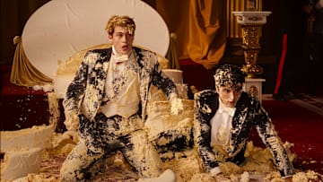 Nicholas Galitzine as Prince Henry and Taylor Zakhar Perez as Alex Claremont-Diaz in Prime Videos Red, White & Royal Blue.