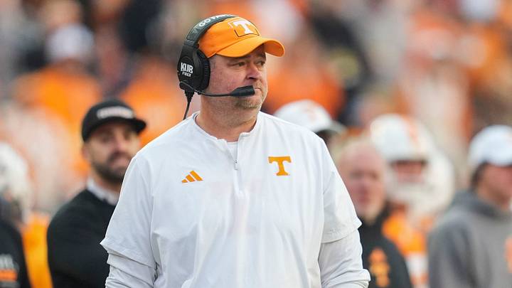 Tennessee coach Josh Heupel during a football game between Tennessee and Alabama at Neyland Stadium in Knoxville, Tenn., on Oct. 17, 2026.