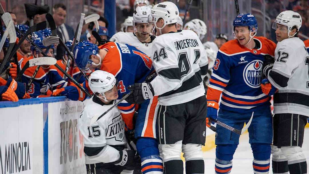 The Edmonton Oilers played a highly physical game in which they totalled 53 penalty minutes including a game misconduct.