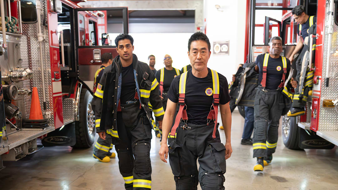 9-1-1 - “Where There’s Smoke” - ABC. (Disney/Christopher Willard) 
ANIRUDH PISHARODY, KENNETH CHOI