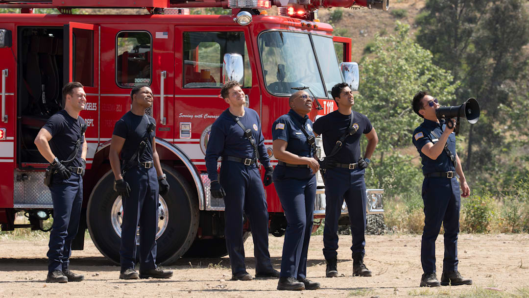 9-1-1: “I Got You Babe” - (Disney/Christopher Willard) 
RYAN GUZMAN, ELIJAH M. COOPER, OLIVER STARK, AISHA HINDS, ANIRUDH PISHARODY, KENNETH CHOI