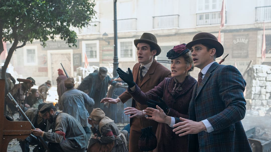 Dónal Finn, Natascha McElhone, Hero Fiennes Tiffin. Photo credit: Daniel Smith/Prime