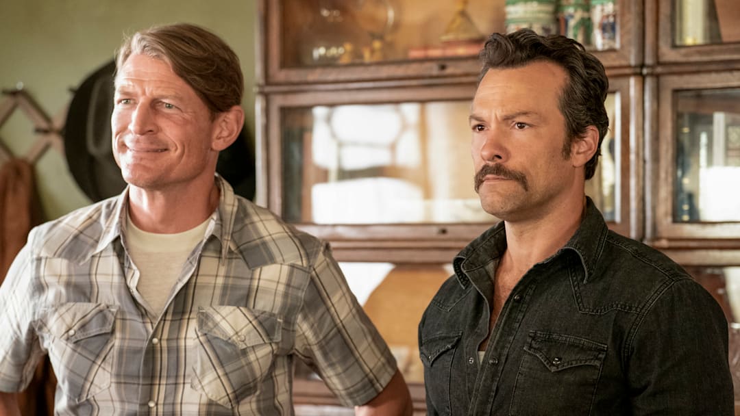 NCIS: Origins – Pictured (L-R): Philip Winchester as Mason Franks and Kyle Schmid as Mike Franks. Photo: Erik Voake/CBS ©2025 CBS Broadcasting, Inc. All Rights Reserved. NCIS: Origins – Pictured (L-R): Philip Winchester as Mason Franks and Kyle Schmid as Mike Franks. Photo: Erik Voake/CBS ©2025 CBS Broadcasting, Inc. All Rights Reserved.