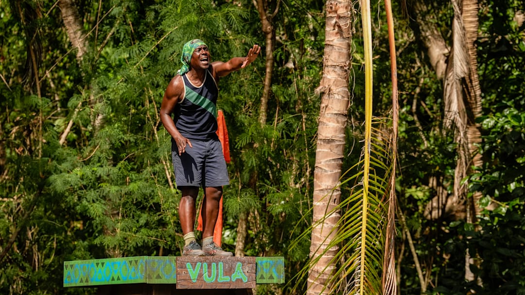 “Committing to the Bit” – Castaways must fly blind during the immunity challenge, leaving one tribe with tribal council in their sights. The rising tensions within the losing tribe culminate in a historic tribal council, on SURVIVOR, Wednesday, March 12 (8:00-9:30 PM, ET/PT) on the CBS Television Network, and available to stream on Paramount+*. Jeff Probst serves as host and executive producer. Pictured: Cedrek McFadden. Photo: Robert Voets/CBS ©2024 CBS Broadcasting, Inc. All Rights Reserved.