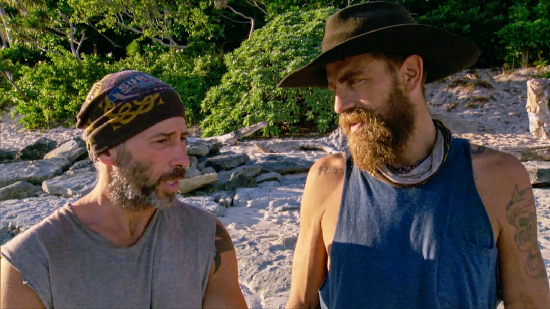 "The Penultimate Step of the War" - Tony Vlachos and Ben Driebergen on the two-hour Thirteenth episode of SURVIVOR: WINNERS AT WAR, airing Wednesday, May 6th (8:00-10:00 PM, ET/PT) on the CBS Television Network. Photo: Screen Grab/CBS Entertainment ©2020 CBS Broadcasting, Inc. All Rights Reserved