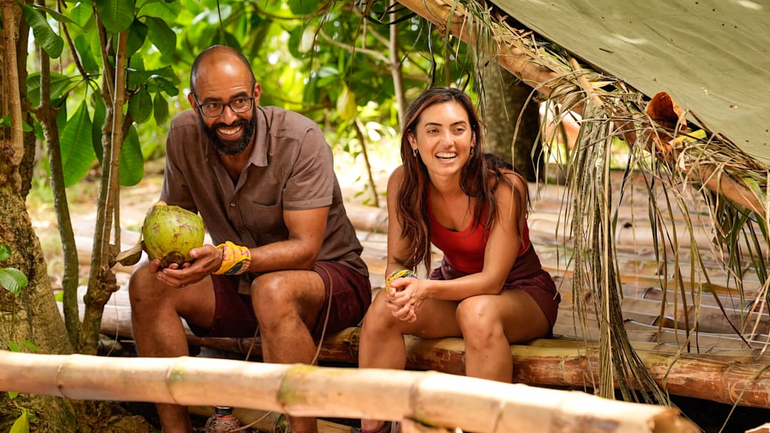 “Go Kick Rocks, Bro” – An unexpected shakeup shifts the castaways’ game trajectories in an all-new direction. Teammates must rely on one another to succeed in a grueling immunity and reward challenge. Then, a wild goose chase unfolds to reinstate one castaway’s vote after the discovery of a beware advantage, on SURVIVOR, Wednesday, Oct. 15. Pictured (L-R): Nate Moore and Savannah Louie. Photo: Robert Voets/CBS ©2025 CBS Broadcasting, Inc. All Rights Reserved. “Go Kick Rocks, Bro” – An unexpected shakeup shifts the castaways’ game trajectories in an all-new direction. Teammates must rely on one another to succeed in a grueling immunity and reward challenge. Then, a wild goose chase unfolds to reinstate one castaway’s vote after the discovery of a beware advantage, on SURVIVOR, Wednesday, Oct. 15. Pictured (L-R): Nate Moore and Savannah Louie. Photo: Robert Voets/CBS ©2025 CBS Broadcasting, Inc. All Rights Reserved.