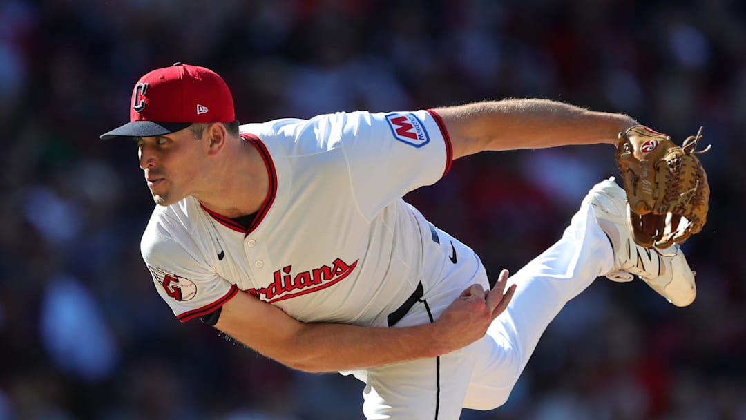 Cleveland Guardians relief pitcher Cade Smith throws during the eighth inning. Cleveland Guardians relief pitcher Cade Smith throws during the eighth inning.