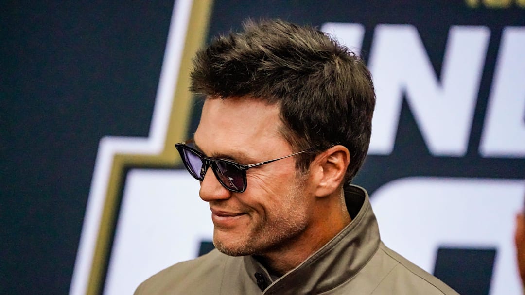 Tom Brady walks the red carpet on Sunday, May 25, 2025, ahead of the 109th running of the Indianapolis 500 at Indianapolis Motor Speedway.