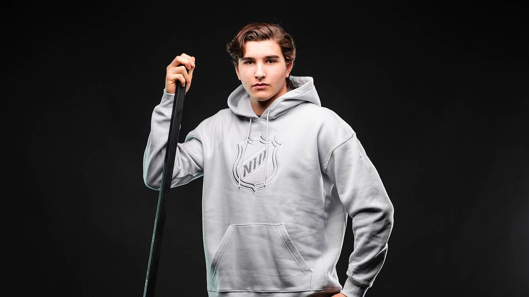 BUFFALO, NEW YORK - JUNE 4: Alexander Command poses for a portrait during the 2026 NHL Scouting Combine at Harborcenter on June 4, 2026 in Buffalo, New York. (Photo by Mark Blinch/NHLI via Getty Images)