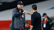 Klopp and Arteta on the touchline