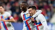 Dembélé con Pedri en el FC Barcelona