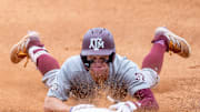 Aggies outfielder Caden Sorrell 13 slides into third as The LSU Tigers take on Texas A & M. Sunday, May 5, 2024.