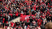 Fans cheer during the Ohio State Buckeyes College Football Playoff National Championship celebration at Ohio Stadium in Columbus on Jan. 26, 2025.
